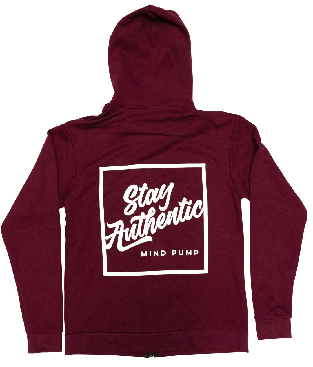 Stay Authentic Zip Up Hoodie (Burgundy)