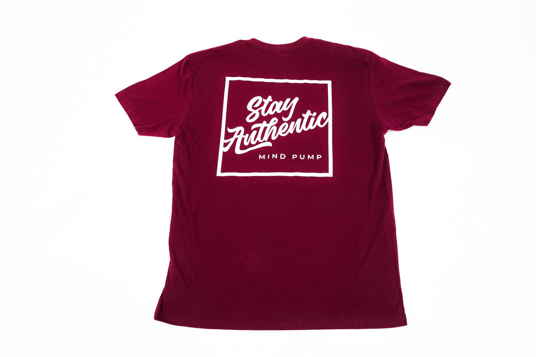 Stay Authentic Tee (Burgundy)