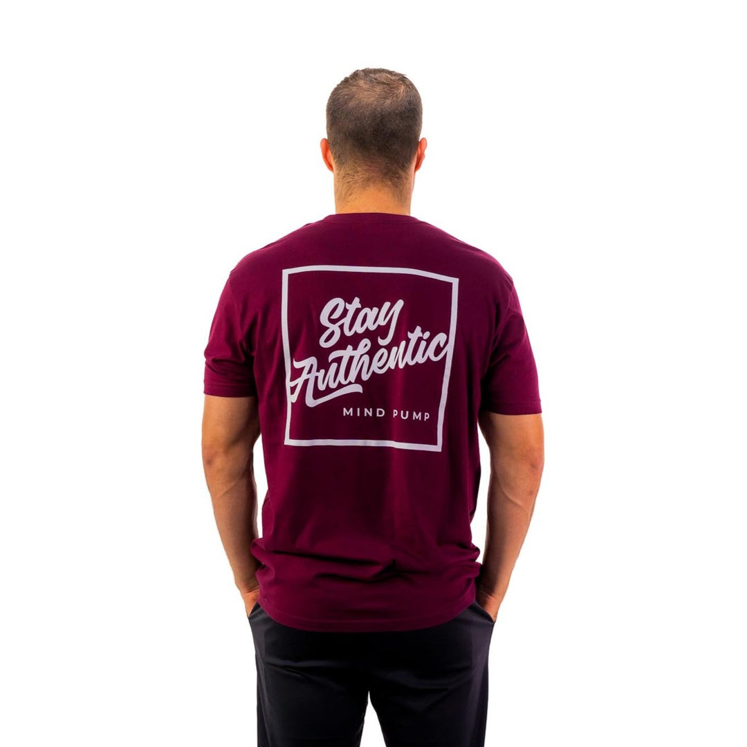 Stay Authentic Tee (Burgundy)